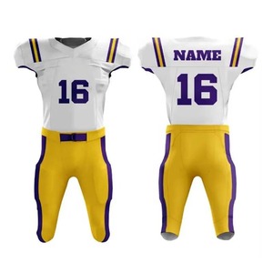Uniforme de football américain OEM 100 % polyester, haute qualité, impression numérique personnalisée, respirant, short d'équipe uni, grande taille, été - Product Image 1