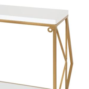Luxury Geometric <b>Wall</b> Shelf with Golden Frame and White Base Ideal for Modern Home Decor and Elegant Display Storage - Product Image 4