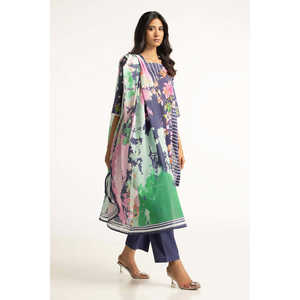 Conjunto de Traje de 3 Piezas con Estampado de Diamantes Azul para Mujer - Product Image 4