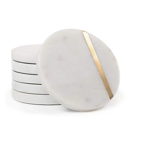 Posavasos de buena calidad y forma hexagonal posavasos de mármol divertido de té de café decorativo sólido para bebida para producto hecho a mano - Product Image 1