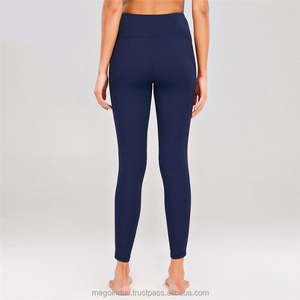 Mallas deportivas sólidas de cintura alta elástica para mujer, mallas transpirables sin transparencias con Control de barriga y mallas de secado rápido - Product Image 3