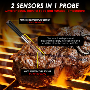Wireless <b>Smart</b> <b>Meat</b> <b>Thermometer</b> with App Monitoring, Bluetooth BBQ Grill <b>Thermometer</b> with Alarms, IP67 Waterproof (OEM) - Product Image 4