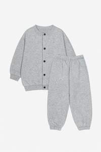 JALBEBE <b>Baby</b> <b>Button</b> Sweatshirt Set Long Sleeve Soft Cotton Winter Solid <b>Cardigan</b> Top Jogger Pants Two Piece Wholesale - Product Image 4
