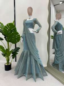 Signature Ready to Wear Spandex <b>Lehenga</b> Saree Curated Contemporary Ethnic Wear for High End Boutiques in wholesale and <b>cheap</b> - Product Image 6