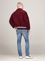 Blousons universitaires zippés pour hommes en tissu de laine avec design côtelé, service OEM, style hip-hop, vêtements de mode enduits – Vente en gros