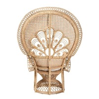 Fauteuil Paon en Rotin Original de Haute Qualité, Mobilier d'Art à Conception Traditionnelle pour Accessoires de Mariage Créatifs