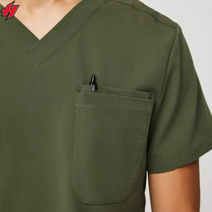 Uniforme de enfermera de manga corta personalizado, uniforme médico elástico para hospitales y spa, traje superior de enfermera para uso en salón de belleza - Product Image 3