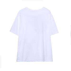 T-shirt de luxe pour femmes 100% coton à manches courtes de haute qualité Vente en gros Logo personnalisé Blancs Motif uni T-shirts pour femmes - Product Image 2