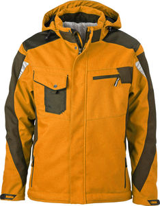 Veste d'hiver homme légère noire Soft Shell avec doublure polaire et capuche imperméable Logo avant en cuir de mouton - Product Image 2