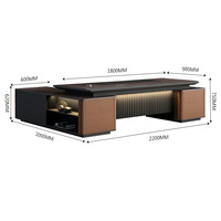 Tavolo da ufficio di lusso in legno con sedia Design moderno Boss Desk Executive Office Desk Set Manager mobili per ufficio scrivania da lavoro