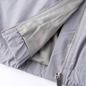 Veste coupe-vent à capuche pour homme OEM, design minimaliste, imperméable, coupe-vent, ourlet ajusté pour les activités de plein air - Product Image 3