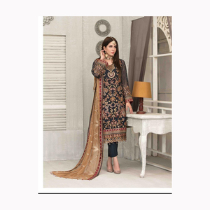2024 Punjabi Patiyala indio pakistaní étnico señoras fiesta Salwar Kameez vestido traje de seda alta listo para usar boda al por mayor - Product Image 3