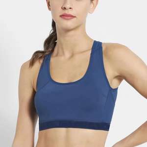 Soutien-gorge de yoga sans bretelles respirant à fort impact avec maintien sans armatures et logo sur la poitrine pour femmes - Product Image 6