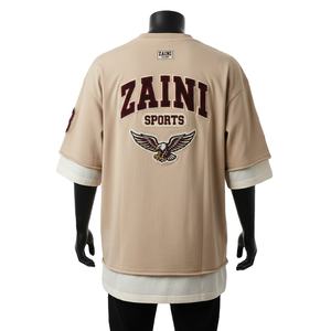 Camiseta de algodón de doble capa para hombre, estilo streetwear, con logo termotransferible, 100% algodón, corte holgado, estampada. - Product Image 2