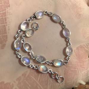 Handmade Rainbow Moonstone Bracelet 925 Sterling <b>Silver</b> Gemstone Jewelry For <b>Women</b> Natural Stone Gift - Product Image 6