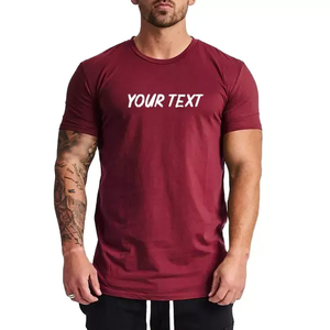 Wholesale Custom 100% Cotton <b>Men's</b> Slim Fit Tee <b>Shirt</b> Longer Drop <b>Curved</b> <b>Hem</b> Round Neck Muscle Fitness <b>Men</b> Gym <b>T</b> <b>Shirt</b> - Product Image 6