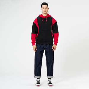 Impression personnalisée hommes épissage à capuche hommes pull décontracté haut à manches longues hommes pull couleur bloqué à capuche - Product Image 5