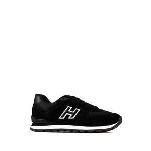Scarpe da Sneakers da uomo in vera pelle nera di grandi dimensioni M 46-47-48