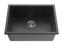 Évier de cuisine en composite de pierre de quartz de granit noir de haute qualité au-dessus du comptoir avec accessoires