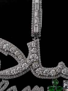 Colgante Hip Hop Personalizado de Plata de Ley 925 con Diamante Moissanite VVS, Letra con Nombre, Pasa la Prueba del Tester - Product Image 6