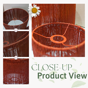 ชุดโคมไฟสีแดงทำด้วยมือ2ชิ้นการออกแบบที่กำหนดเองของตกแต่งบ้านจี้ห้อยเพดานบ้านการทอผ้าผักตบชวาแบบดั้งเดิมที่ทันสมัย - Product Image 5