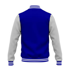 Chaqueta Universitaria de Lana Personalizada con Mangas de Cuero Genuino, Logotipo OEM Bordado, Chaqueta de Béisbol Universitaria al por Mayor - Product Image 4