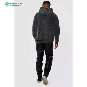 Sweat à capuche zippé personnalisé unisexe en polaire/tissu éponge français respirant, séchage rapide, délavé à l'acide, coupe oversize, grammage lourd - Product Image 4