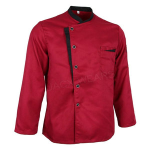 Uniforme de chef para hombre con impresión de logotipo personalizado, chaqueta de cocinero para servicio de comida, abrigo sólido para hombre, Cocina, Restaurante, panadería, ropa, camisas - Product Image 1