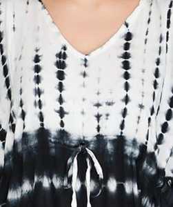 Cigain femmes solide col en v noir plage Bikini couverture 100% coton maillot de bain décontracté fête impression conception pour le printemps - Product Image 2