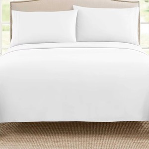 Meilleur Prix Nouvelle Arrivée 100% Coton Ensemble de Drap de Lit d'Hôtel Blanc Résistant Plat King Size pour Adultes avec 400TC - Product Image 3