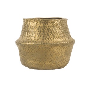 Maceta de flores de metal de color dorado de diseño elegante con color y tamaño personalizados con tamaños de 5x3 pulgadas a precios económicos - Product Image 2