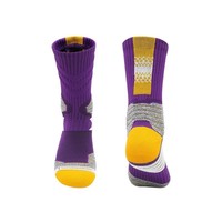 Chaussettes de football en gros tricotées, antidérapantes, respirantes, avec fond éponge épaissi et revers imprimé numériquement