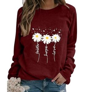 Nouvelle Collection OEM Service à Manches Longues Col Rond Épaule Pente Imprimé Confortable Casual Sweat-shirt pour Femmes du Bangladesh - Product Image 1