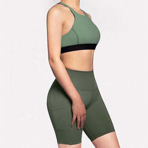 Sujetador deportivo acanalado sin costuras para mujer, alto soporte Top elegante de corto, ropa de gimnasio de secado rápido, sujetador de Fitness acolchado, venta al por mayor, 2025 - Product Image 5