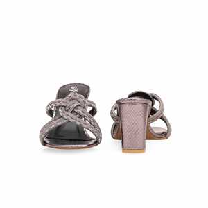 Pantoufle fantaisie grise pour femme FN7814 à la mode conception à bout fermé doux plat pour l'extérieur fourrure de lapin coton EVA pour l'été hiver - Product Image 2