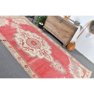 พรมสไตล์วินเทจขนแกะสีเบจสีแดงขนาด4.8x10ฟุตดีไซน์แบบเย็บติดโถงทางเดินทรงสี่เหลี่ยมผืนผ้าสำหรับห้องข้างเตียง - Product Image 4