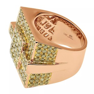 King Ring 14K Or Rose Hip Hop VVS Moissanite Bague en diamant en argent sterling 925 Style classique pour la fête de mariage certifié IGI - Product Image 4