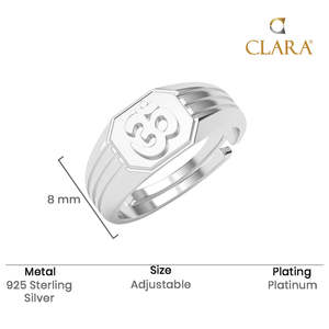 NOVAMART Fine Buy Premium 925 Pure Sterling <b>Silver</b> Cluster <b>Rings</b> for <b>Men</b> Rhodium Plated with Bezel Set Zircon <b>Men's</b> Jewelry Whol - Product Image 5