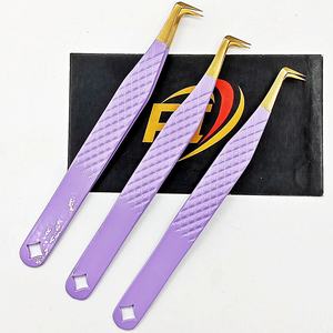 Pinzas para Pestañas Dobles Mega Lashes, Precio al por Mayor, Ecológicas, Personalizables, Recubiertas de Color, Acero Inoxidable, Antiestáticas, Resistentes - Product Image 4