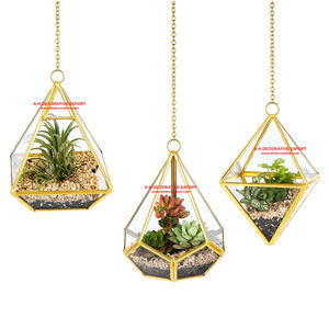 Balcón colgante decorativo moderno creativo artesanía de cristal terrario florero de cristal para decoración del hogar - Product Image 1