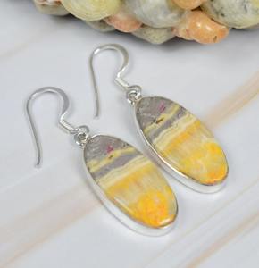 Mejor diseño de mujer Bumble Bee Jasper Gemstone Drop 925 Plata de ley sólida para bodas fiestas parte colección de joyería fina - Product Image 3