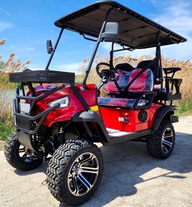 Voiturette de golf électrique 48 V la plus vendue, 4 places, toit ouvert, véhicule de transport sur le parcours avec porte-caddie arrière, certifiée CE, 30-50 km/h - Product Image 1