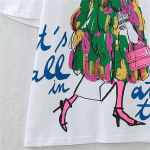 Camisetas de Verano para Mujer de Alta Calidad, 100% Algodón, Corte Ajustado, Transpirables, Manga Corta, Cuello Redondo, Venta al Por Mayor - Product Image 3