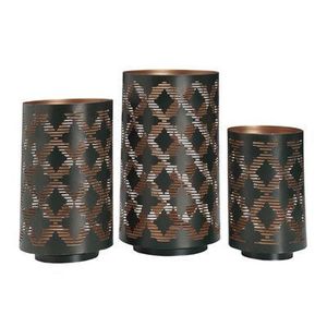 เชิงเทียนโลหะสีทองดำลายดอกไม้เรขาคณิตสุดหรู |   โถเทียนตกแต่งสำหรับตกแต่งบ้าน โรงแรม ร้านอาหาร - Product Image 3