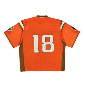 Street Fashion Retro American Football Jersey <b>Top</b> for <b>Men</b> V Neck Boxy <b>Cropped</b> T Shirt Sublimation Mesh Vintage Soccer Jersey - Product Image 2