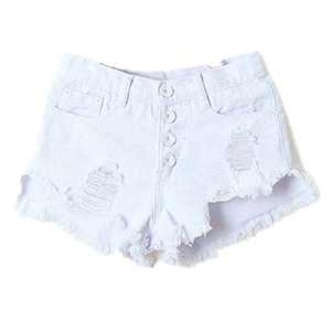 กางเกงยีนส์ขาสั้นผ้าฝ้าย100% ของผู้หญิงผ้าเดนิมระบายอากาศและใส่สบายแบบรูดซิปปรับแต่งได้ - Product Image 2