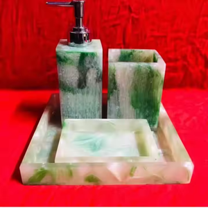 Ensemble de salle de bain en résine de luxe de qualité le plus vendu accessoires de salle de bain pour hôtel et maison par Crescent Crafts - Product Image 1