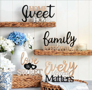 <span class=keywords><strong>Letras</strong></span> <span class=keywords><strong>de</strong></span> Madera Estilo Caligrafía para Decoración del Hogar - Product Image 4