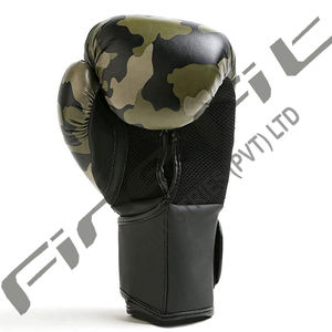 Vente en gros Gants de boxe noirs de haute qualité de 12oz Gants d'entraînement professionnels adultes en cuir à lacets avec logo personnalisé - Product Image 2