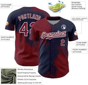 100% Polyester Baseball Jersey Full Dye Sublimation Imprimé Ensembles Séchage rapide et respirant avec style - Product Image 3